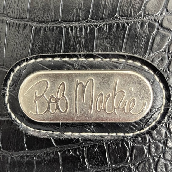Bob Mackie Black Large Crocodile Embossed Design Shoulder Bag - Picture 3 of 16